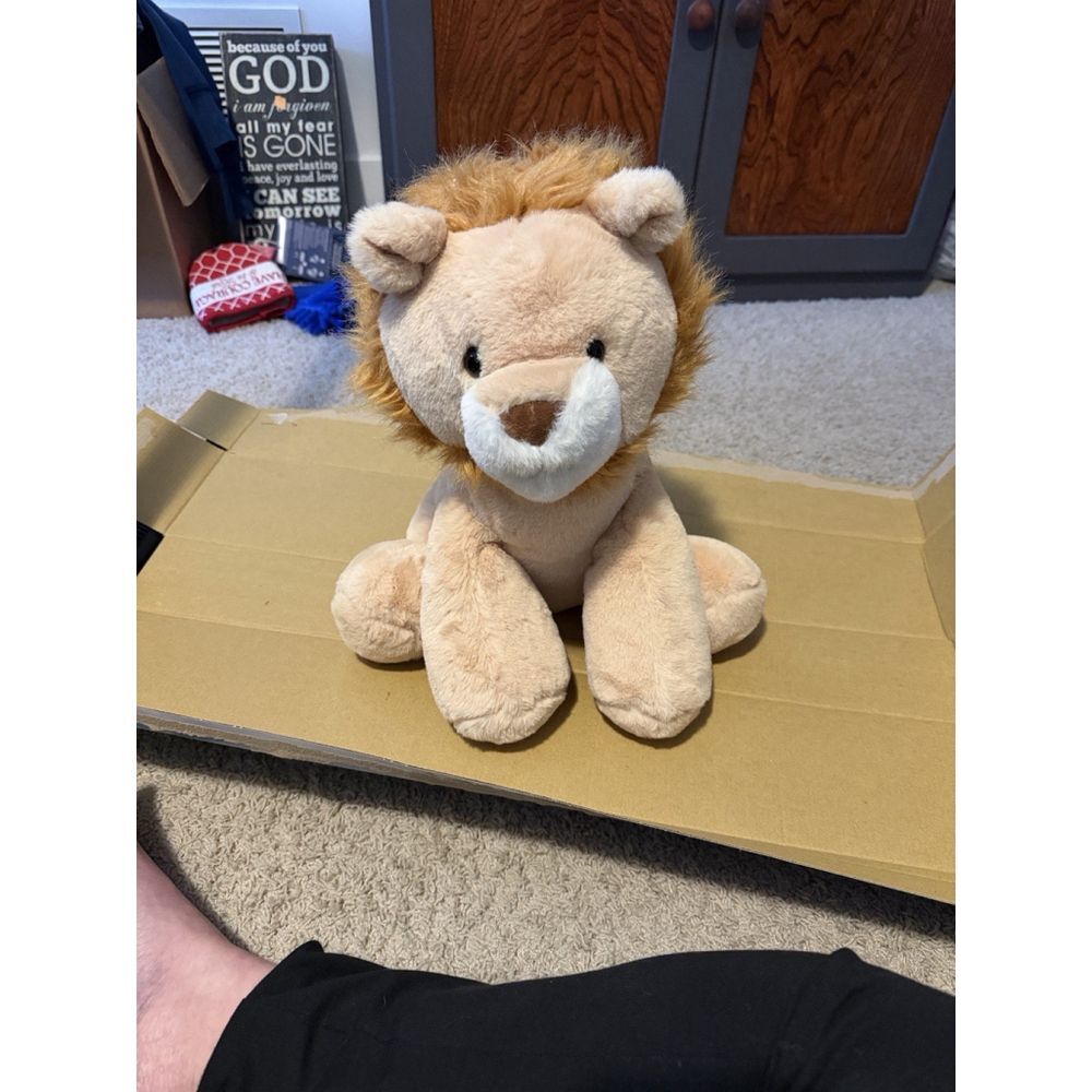 Animal Adventure Plush Lion 2023 Tan Cub Brown Nose Sitting 13" Soft Toy Pet HTF